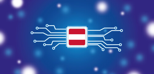 Chip mit der Fahne von Österreich