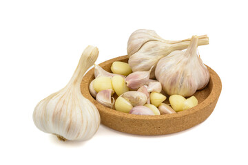 garlic isolated on white
