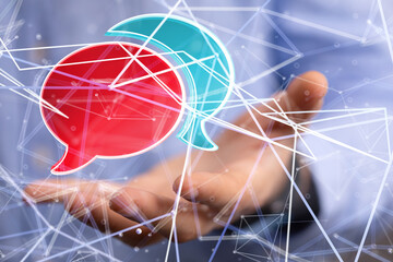 speech bubbles. People Chatting. 3d illustration of a communication concept, relating to feedback 3d