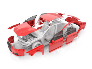 Red body car parts - 517221929