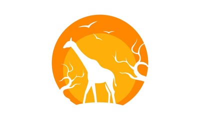 african animal giraffe logo vector