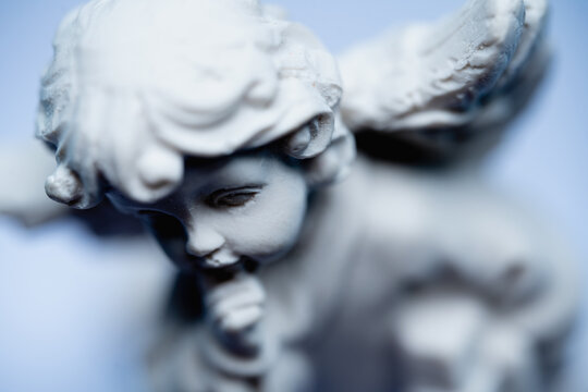 Top view of guardian angel. Close up. Horizontal image.