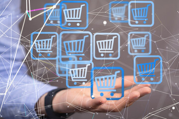 Add To Cart Internet Web Store Buy Online E-Commerce concept.