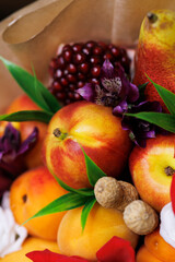 edible bouquet of food floristry from fruits and roses magic gift