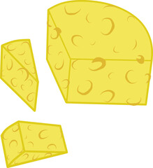 vector illustration clip art flat design piece of cheese cake for decoration graphic design and logo