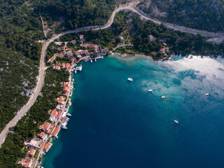 Aerial view of Mljet Polace, Croatia