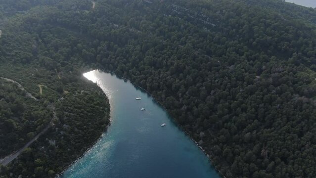 Aerial view of Mljet Polace, Croatia