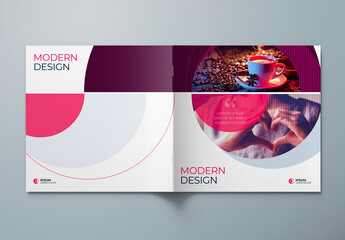 Square Business Cover Layout Set  with Color Circle Element