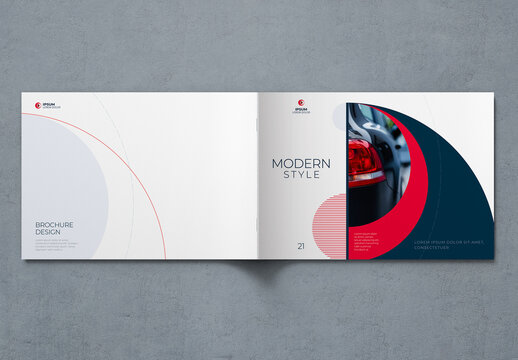 Business Landscape Cover Layout with Color Circle Element
