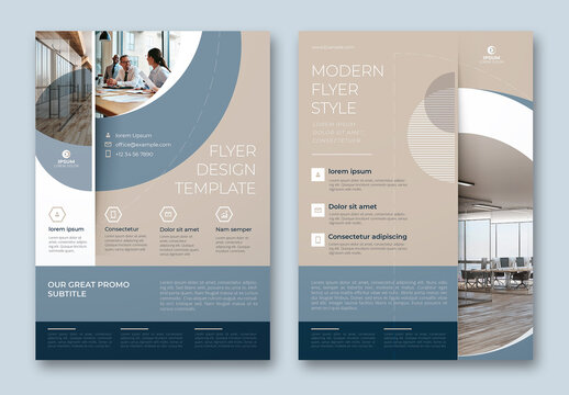 Business Flyer Layout with Soft Circle Elements