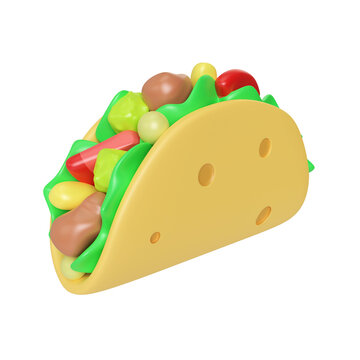 Taco 3D Illustration Icon