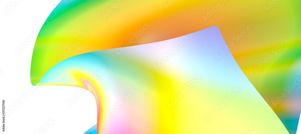 Aufkleber 3D render abstract background. Colorful twisted shapes in motion. Computer generated digital art for poster, flyer, banner
