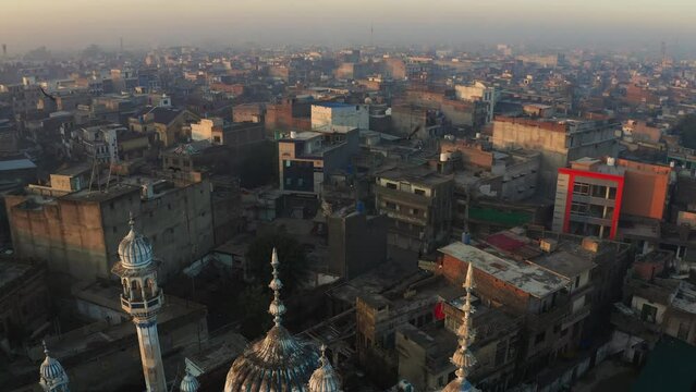 HD aerial drone footage of the Rawalpindi city Pakistan