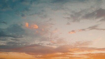 Beautiful sky with clouds at sunset