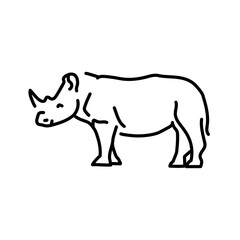 Rhinoceros color line illustration