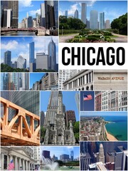 Chicago city photos postcard