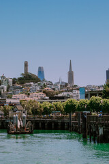 City skyline near harbour PIER 39 in San Francisco - Portrait