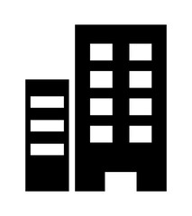 ビルのシルエット黒アイコン