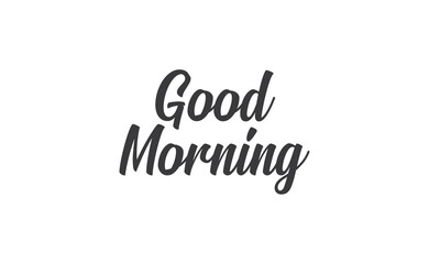 Good morning lettering text. Vector line calligraphy.