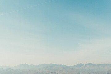 Beautiful light blue minimal desert skyline