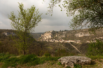 Fototapeta premium Paisaje con vistas de Rocamadour, Francia.