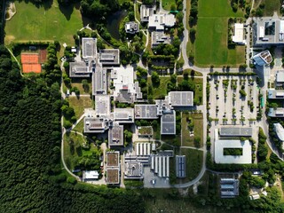 Aerial view of Bio campus at Martinsried, Germany