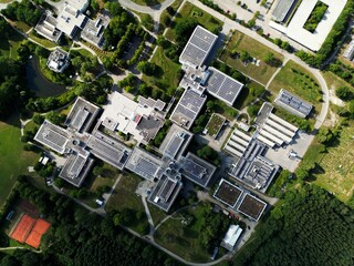 Aerial view of Bio campus Martinsried near Munich 