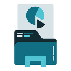 folder icon and dollar pie chart with transparent background