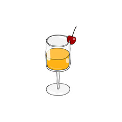 Hand drawn alcoholic cocktail.
