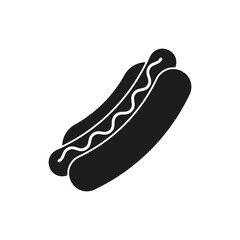Hot dog icon. Vector. Flat design.