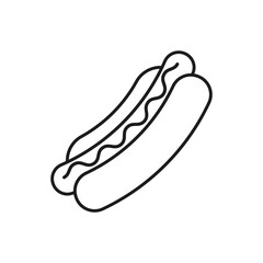 Hot dog icon. Vector. Line style.