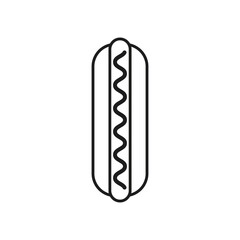 Hot dog icon. Line style. Vector.