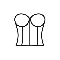 Bustier icon. Vector. Line style.	