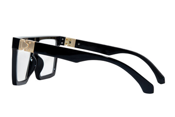 oversize square sunglasses for men and women black frame with clear lens side view