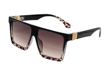 oversize square sunglasses for men and women tortoise texture frame with brown lens top front view