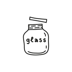 Doodle glass bottle with lettering.
