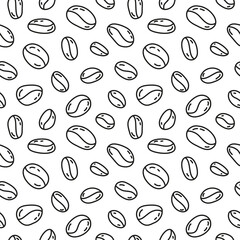 Seamless pattern with coffee beans.