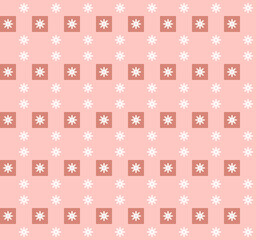 spring and  summer geometrical pastel color monochrome daisy gingham vector seamless pattern