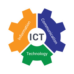 ICT vector infographic illustration concept of information, communications and technology