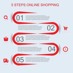 vector infographic 5 steps online shopping eps 10