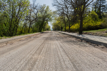 Road in the mountain, ready for asphalt.