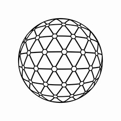 Globe Network Sphere With Triangle Circle Pattern Vector Illustration