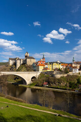 Fototapeta premium Loket castle and old town, Western Bohemia, Czech Republic