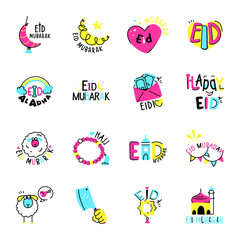 Eid Ul Adha Hand Drawn Icons
