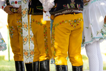 Detail of folk costume, Rakvice, Southern Moravia, Czech Republic