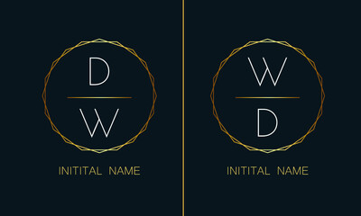 Stylish luxury logo in golden, white color with black background, Business abstract vector logo monogram template with thumbnails