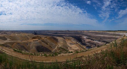Panorama von einem Braunkohle Tagebau	
