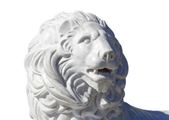 Sculpture of a lion from marble