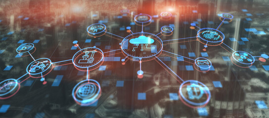 Smart industry concept. Automation and data exchange in manufacturing technologies