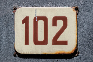 Close Up House Number 102 At Amsterdam The Netherlands 11-6-2022